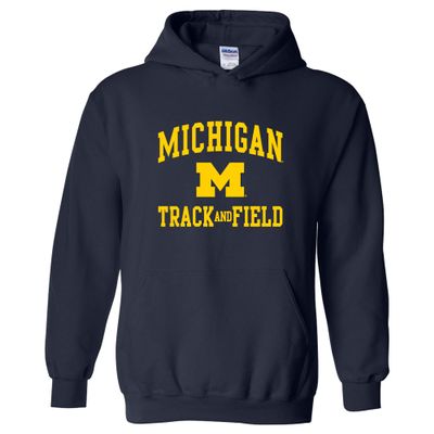 AH1115 - Michigan Wolverines Arch Logo Track & Field Hoodie - 3X-Large - Navy