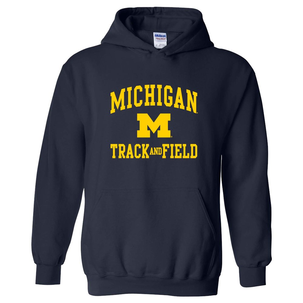 AH1115 - Michigan Wolverines Arch Logo Track & Field Hoodie - 3X-Large - Navy