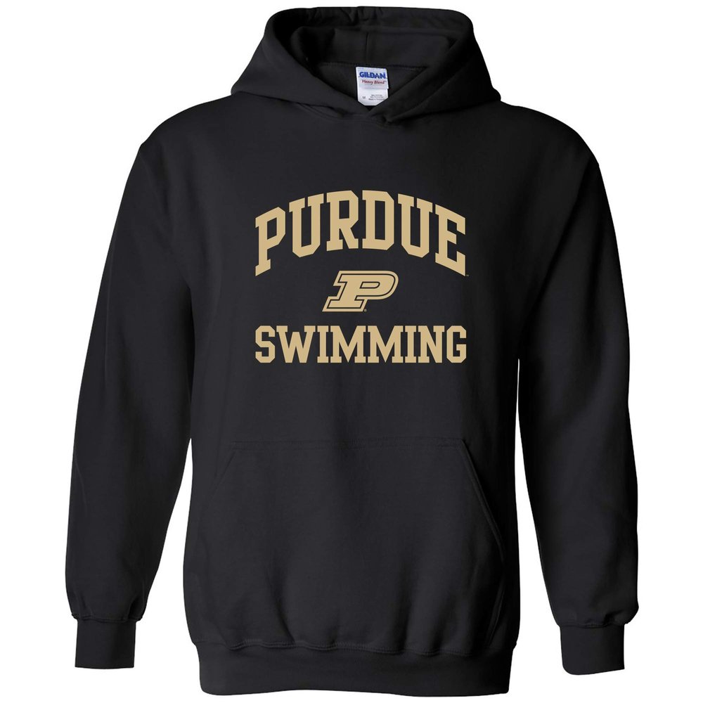 AH1102 - Purdue Boilermakers Arch Logo Swimming Hoodie - 3X-Large - Black