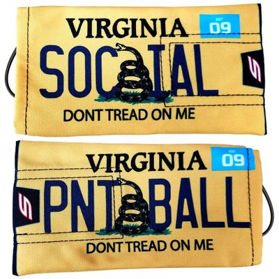 Social Paintball Barrel Cover/Sock (Virginia Dont Tread On Me Yellow Plate)