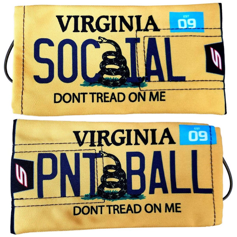 Social Paintball Barrel Cover/Sock (Virginia Dont Tread On Me Yellow Plate)