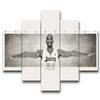 Legend Wall Decorations for Living Room Kobe Bryant Home Decor Black and White Artwork Canvas Paitings Native Ameirican House Art Memorabilia Pictuers 5 Pieces Framed Ready to Hang(60''Wx40''H) view 1