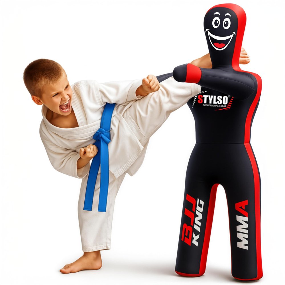 Un-Filled Wrestling Dummy for Kids  Youth Grappling Dummies BJJ, MMA, Jiu Jitsu & Judo Training Partner  Durable Martial Arts Practice Buddy  (Black, 3ft / 36 Inches)