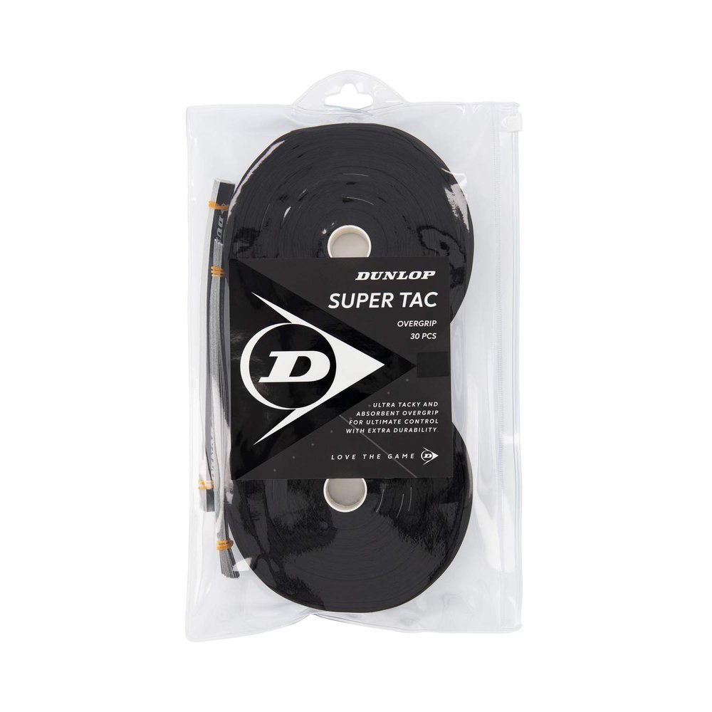 Dunlop Sports 30-Grip Roll Tennis Overgrips, Black