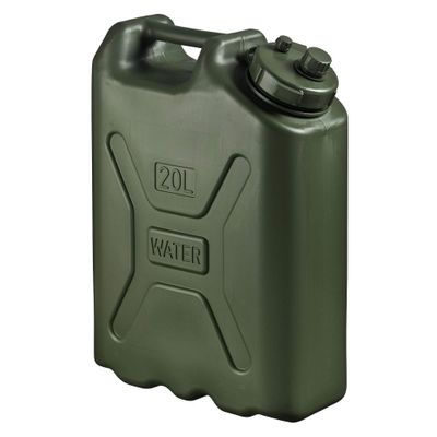 Scepter 10-Pack Portable Military Style Water Container for Camping & Outdoors, 5 Gallon, Green - Heavy-Duty Plastic Beverage and Hydration Dispenser for Outdoor Trip