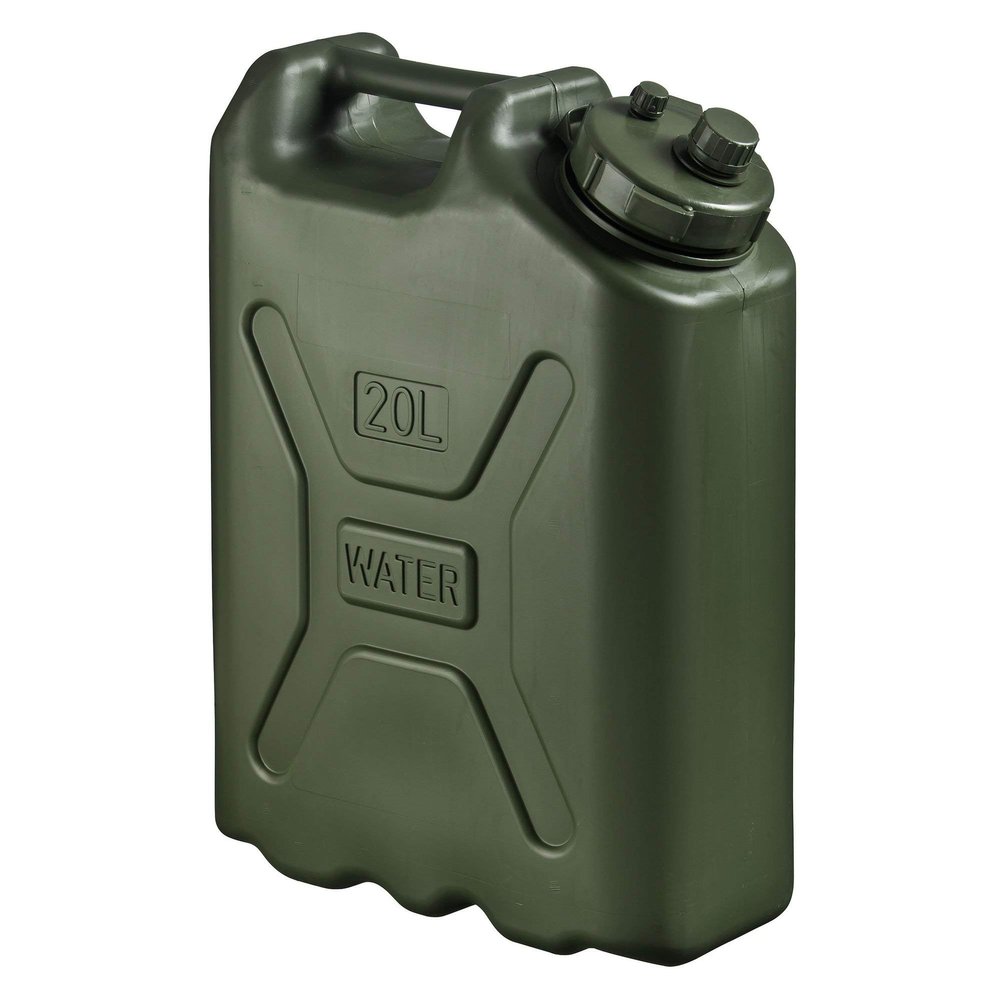 Scepter 10-Pack Portable Military Style Water Container for Camping & Outdoors, 5 Gallon, Green - Heavy-Duty Plastic Beverage and Hydration Dispenser for Outdoor Trip