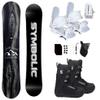 Symbolic Knotty Snowboard & Bindings & Boots & Leash & Stomp Pad & Face Gaiter Complete Package (13 Mens Black Boots & White Bindings, 160cm Wide Hybrid Rocker) view 1