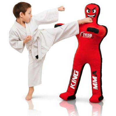 Un-Filled Wrestling Dummy for Kids Youth Grappling Dummies BJJ, MMA, Jiu Jitsu & Judo Training Partner Durable Martial Arts Practice Buddy (Red, 3ft / 36 Inches)