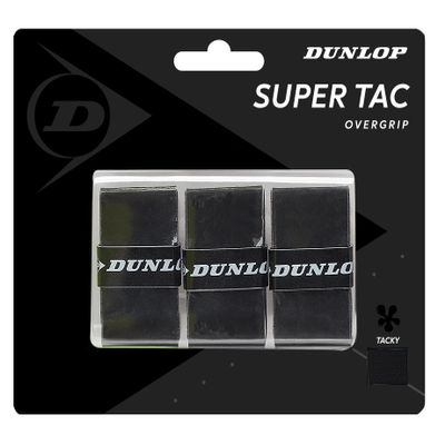 Dunlop Sports Super Tac Tennis Overgrip, 3-Pack, Black