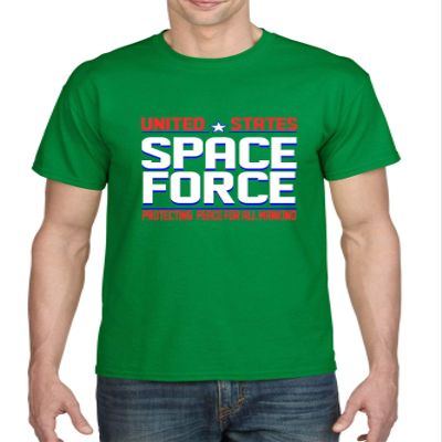 ALLNTRENDS Men's T Shirt United States Space Force USA Love Spaceship Tshirt (L, Irish Green)
