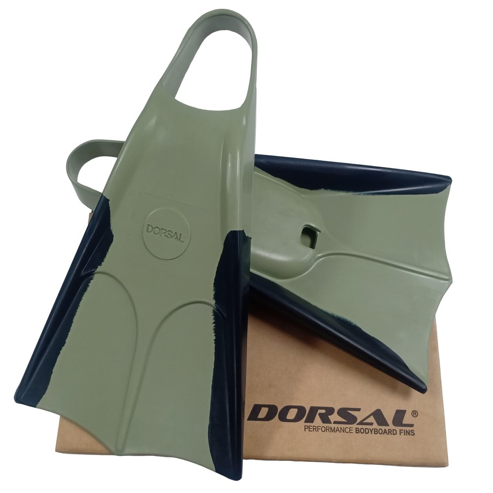 DORSAL Bodyboard Bodysurfing Floating Swimfins (Flippers) Black/Green X-Large - Mens US Size 12 - 13