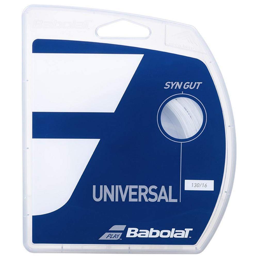 Babolat Unisex Adult's Synthetic Gut Saitenset 12m - Wei Tennis String, White, 1.25