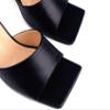 Cape Robbin Allure Womens Dressy Peep Toe Clear Transparent Strap Slip On Clear Heels - Nude (Black Pu, 6) view 2