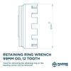 Marine Tech Yamaha Retaining Ring Wrench 99mm OD, 12 Tooth, Attachment to Wrench Handle (AMT0031), Fits Yamaha Retaining Rings, Removes Bearing Carriers view 2