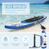 Goplus Inflatable Stand Up Paddle Board, 10FT/10.5FT/11FT SUP with Accessory Pack, Adjustable Paddle, Carry Bag, Fin, Hand Pump, Leash, Repair Kit (Blue, 10.5 FT) view 3