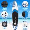 Goplus Inflatable Stand Up Paddle Board, 10FT/10.5FT/11FT SUP with Accessory Pack, Adjustable Paddle, Carry Bag, Fin, Hand Pump, Leash, Repair Kit (Blue, 10.5 FT) view 4