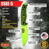 ESEE-5 1095 Carbon Steel, Black Kydex Sheath (Venom Green Blade, Neon Green/Black G10 3D Handle) view 2