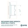 Marine Tech Tools Retaining Ring Wrench 61mm OD, 4 Tooth, Attachment to Wrench Handle (AMT0031), Bearing Carrier Removal Tool, Fits Yamaha Retaining Rings view 2