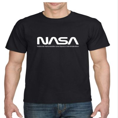 ALLNTRENDS Men's T Shirt NASA America's Space Agency Love Spaceship Shirts (2XL, Black)