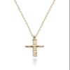 Miabella 925 Sterling Silver or 18Kt Yellow Gold Plated 925 Sterling Silver Italian Hammered Cross Pendant Chain Necklace 18 Inch Made in Italy (yellow-gold-plated-silver) view 1