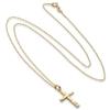 Miabella 925 Sterling Silver or 18Kt Yellow Gold Plated 925 Sterling Silver Italian Hammered Cross Pendant Chain Necklace 18 Inch Made in Italy (yellow-gold-plated-silver) view 3