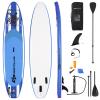 Goplus Inflatable Stand Up Paddle Board, 10FT/10.5FT/11FT SUP with Accessory Pack, Adjustable Paddle, Carry Bag, Fin, Hand Pump, Leash, Repair Kit (Navy Blue, 10.5 FT) view 1