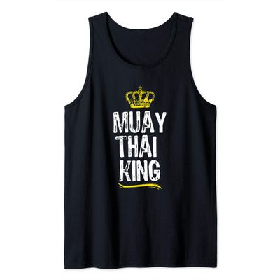 Muay Thai King Men Boys Boxing Funny Tank Top