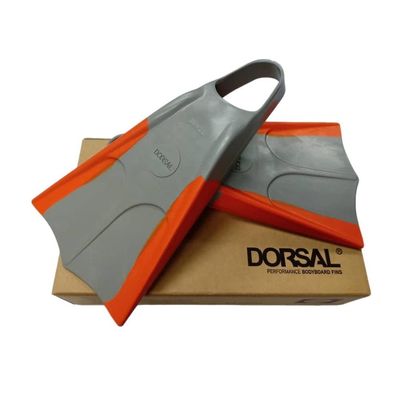 Dorsal Phantom High-Performance Bodyboard Floating Swim Fins / Flippers, Gray, X-Small - Men's US Size 4-5