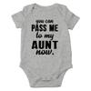 AW Fashions You Can Pass Me To My Aunt Now Baby Bodysuit Adorable Newborn Girl Boy Clothes Newborn Romper (6 Months, Sports Grey) view 1