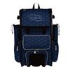 Boombah Rolling Superpack 2.0 3DHC Baseball/Softball Gear Bag - 23-1/2" x 13-1/2" x 9-1/2" - Navy/Gray - Telescopic Handle - Holds 4 Bats - Wheeled Version view 1