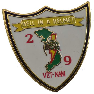2/9 HELL IN A HELMET LAPEL PIN OR HAT PIN - Size 7/8" - VETERAN OWNED BUSINESS