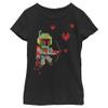 STAR WARS Girl's Valentine's Day Boba Fett Cupid T-Shirt - Black - Large view 1