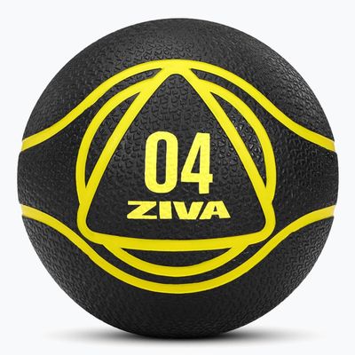ZIVA Medicine Exercise Ball - Durable Rubber Shell, Easy-Grip Textured Finish - Strength Training, Core Workouts - Black 4lb