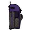 Boombah Rolling Superpack 2.0 3DHC Baseball/Softball Gear Bag - 23-1/2" x 13-1/2" x 9-1/2" - Dark Charcoal/Purple - Telescopic Handle - Holds 4 Bats - Wheeled Version view 2