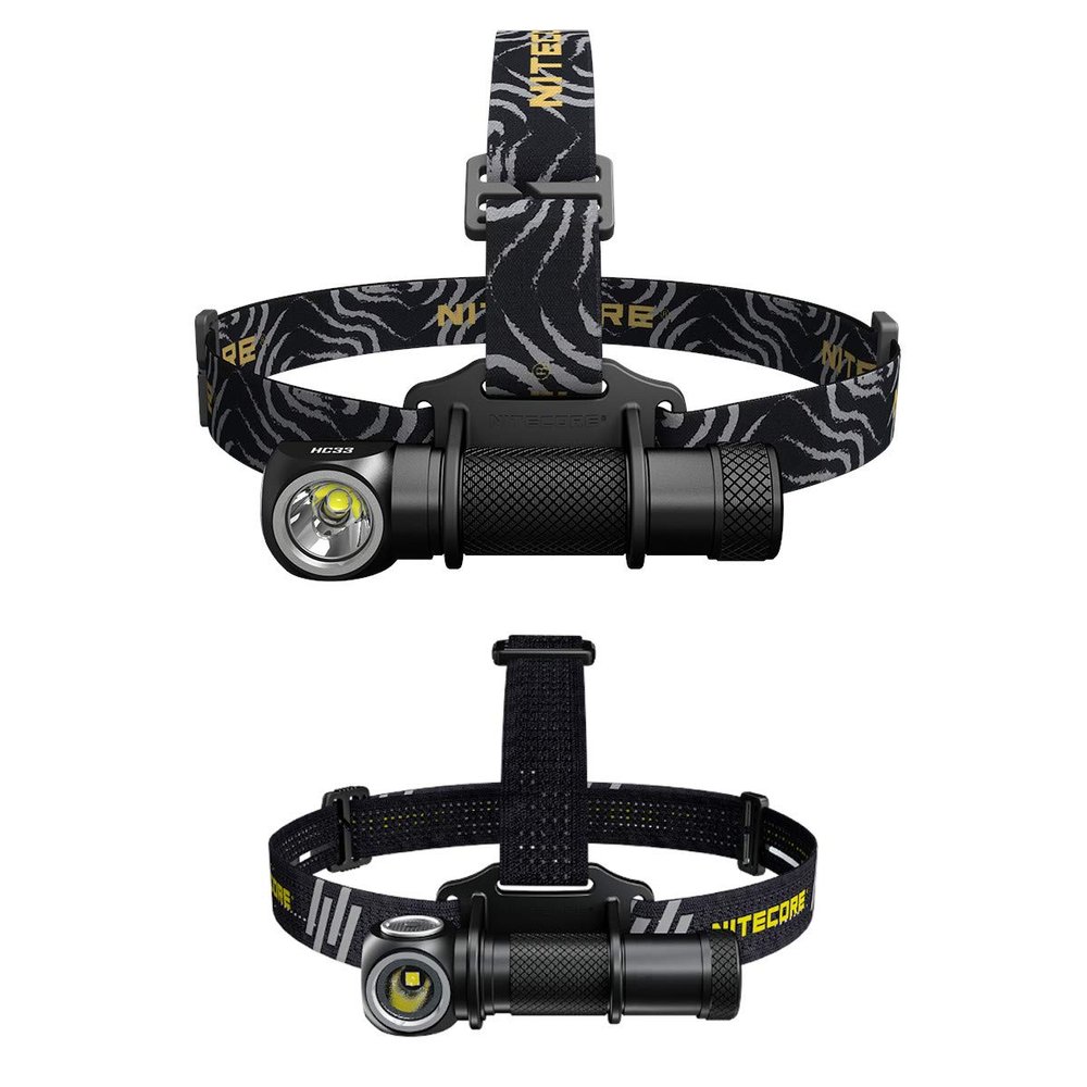 Nitecore Value Bundle HC33 High Performance L-Shaped Headlamp -Cree XHP35 HD -1800 Lumens with UT32 Ultra Compact Coaxial Dual Output Headlamp -Cool White & Warm White -1100 & 920 Lumens