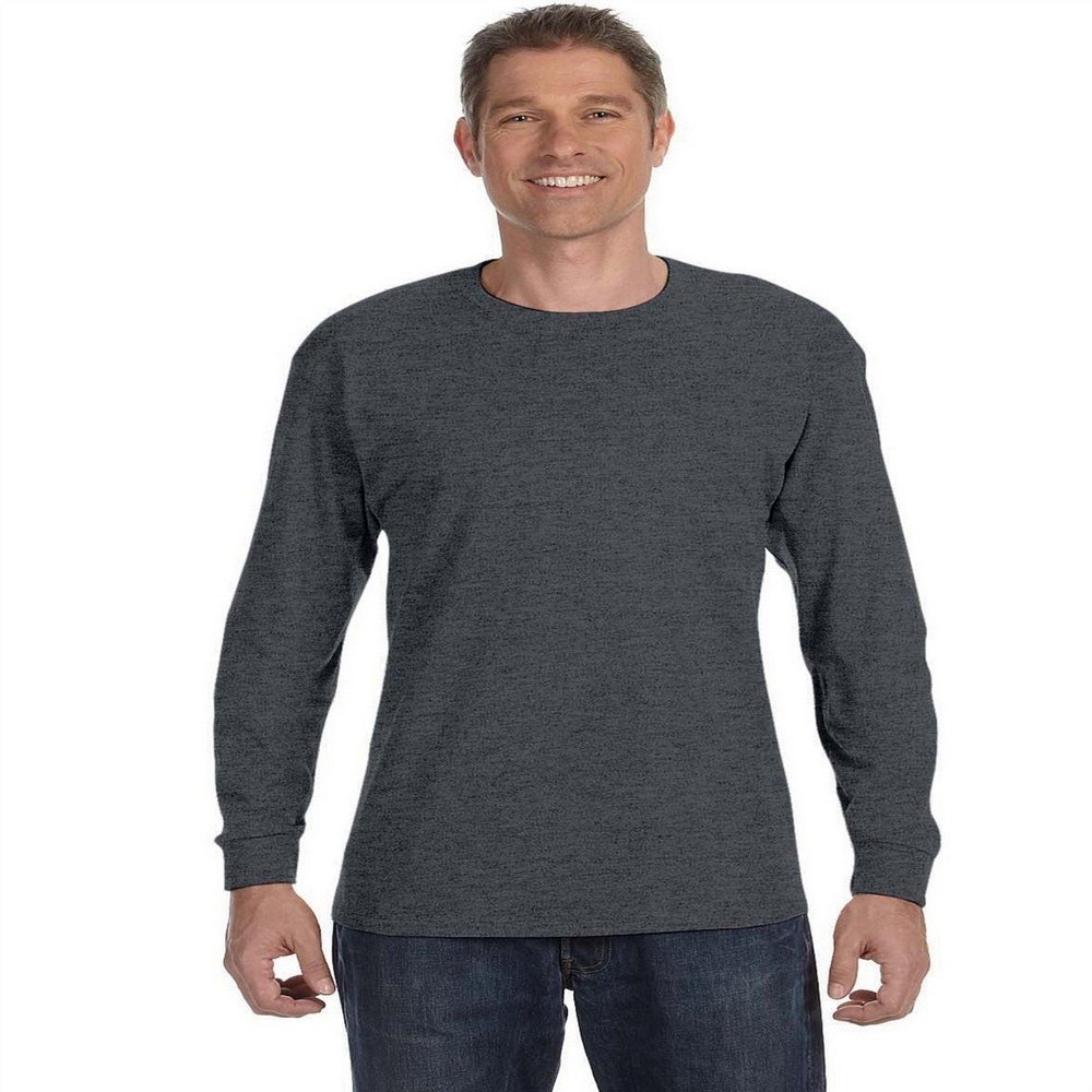 6.1 oz. Tagless Long-Sleeve T-Shirt (5586) Charcoal Heather, 2XL
