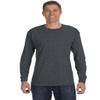 6.1 oz. Tagless Long-Sleeve T-Shirt (5586) Charcoal Heather, 2XL view 1