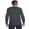 6.1 oz. Tagless Long-Sleeve T-Shirt (5586) Charcoal Heather, 2XL view 3