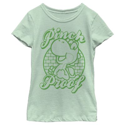 Fifth Sun girls Nintendo Pinch Proof Yoshi Short Sleeve Tee T Shirt, Mint, X-Small US