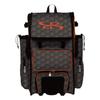 Boombah Rolling Superpack 2.0 3DHC Baseball/Softball Gear Bag - 23-1/2" x 13-1/2" x 9-1/2" - Dark Charcoal/Orange - Telescopic Handle - Holds 4 Bats - Wheeled Version view 1