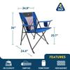 GCI Outdoor Comfort Pro Camping Chair | Collapsible Folding Chair with Durable Armrests, Drink Holder & Portable Carry Bag  Heathered Royal view 3