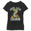 Nintendo Girl's Good Luck T-Shirt, Black, Medium view 1