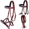 English Western Horse Leather Bitless Bridle Sidepull Halter Reins 77RS14MG-F view 1