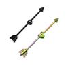 Luxe Modz Arrow and Heart Anodized Titanium Industrial Barbell Black and Rainbow 14ga - 2pc view 1