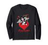 Valentines Cat Shirt Cute Cupid Black Cat Gift Girls Women Long Sleeve T-Shirt view 1