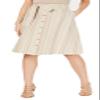 Bar III Striped Button-Front Midi Skirt (Nude Stone Multi, 4) view 1