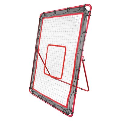 Hit Run Steal 71" x 43.5" Baseball/Softball Rebounder Net, Red - Adjustable Pitch Back with Strike Zone Target, Steel Frame, Reinforced Netting, Quick Setup for Home or Field