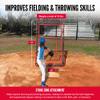 Hit Run Steal 71" x 43.5" Baseball/Softball Rebounder Net, Red - Adjustable Pitch Back with Strike Zone Target, Steel Frame, Reinforced Netting, Quick Setup for Home or Field view 3