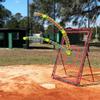 Hit Run Steal 71" x 43.5" Baseball/Softball Rebounder Net, Red - Adjustable Pitch Back with Strike Zone Target, Steel Frame, Reinforced Netting, Quick Setup for Home or Field view 4
