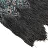 Women's 1920s Gatsby Inspired Sequin Beads Long Fringe Flapper Dress w/Accessories Set (Small, Style09-Black&Green) view 4